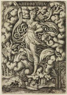 Virgil Solis, German, 1514-1562, Arithmetic, mid-16th century, engraving printed in black ink on
