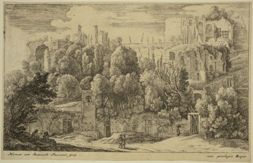 Herman van Swanevelt, Dutch, 1600-1655, Ruins of an Amphitheatre, between 1600 and 1655, etching