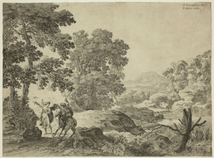 Herman van Swanevelt, Dutch, 1600-1655, Balaam and the Ass, between 1600 and 1655, etching printed