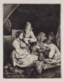Cornelis Bega, Dutch, 1620-1664, Tavern Scene, between 1620 and 1664, etching printed in black ink