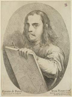 Pietro Testa, Italian, 1611-1650, Self-Portrait, 17th century, etching and engraving printed in ink