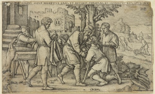 Hans Sebald Beham, German, 1500-1550, Return of the Prodigal Son, between 1500 and 1550, engraving