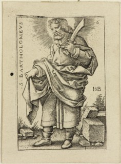 Hans Sebald Beham, German, 1500-1550, Bartholomew, ca. 1545, Engraving printed in black ink on wove