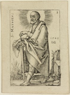 Hans Sebald Beham, German, 1500-1550, Matthew, 1546, Engraving printed in black ink on wove paper,
