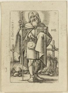 Hans Sebald Beham, German, 1500-1550, Saint James Major, ca. 1545, Engraving printed in black ink