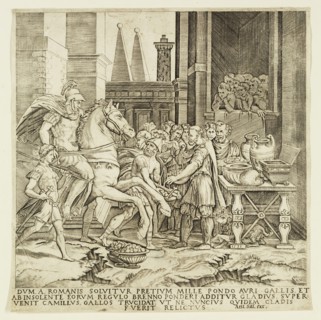 Agustino Veneziano, Italian, 1490-1536, after Bartolommeo Bandinelli, Italian, 1493-1560, Brennus