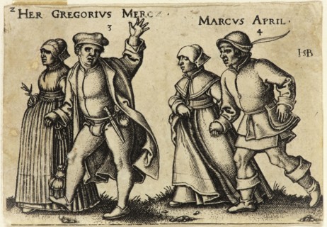 Hans Sebald Beham, German, 1500-1550, March and April, 1546, engraving printed in black ink on laid