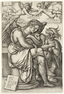 Hans Sebald Beham, German, 1500-1550, Patience, 1540, engraving printed in black ink on laid paper,
