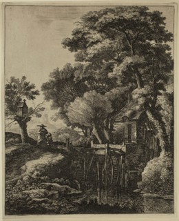 Anthonie Waterloo, Dutch, 1610-1690, Mill, 17th century, etching printed in black ink on laid