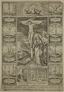 Anton Wierix, Netherlandish, 1552-1624, Jerome Wierix, Netherlandish, 1553-1619, The Crucifixion,