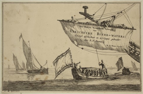 Reinier Nooms, Dutch, 1623-1667, Harbor Scene, 17th century, etching printed in black ink on laid