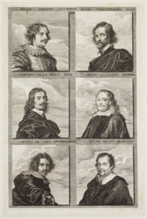 Jacob von Sandrart, German, 1630-1708, Portraits of Stefano della Bella, Paul Pontius, Lucas