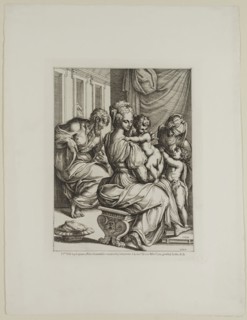 Bonaventura Bisi, Italian, 1612-1662, Holy Family, 1634, etching and engraving printed in black ink