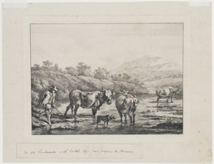 Jean Jacques de Boissieu, French, 1736-1810, after Nicolaes Berchem, Dutch, 1620-1683, Landscape