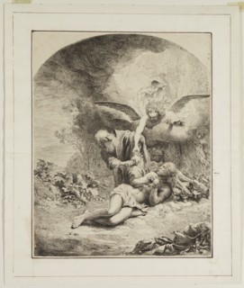 Ferdinand Bol, Dutch, 1616-1680, Abraham Offering Isaac, 17th Century, Etching and engraving