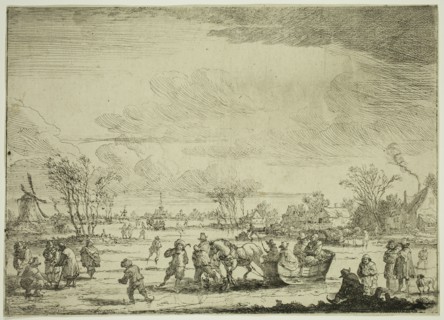 Pieter Bout, Flemish, 1658-1719, The Sleigh on Ice, late 17th/early 18th Century, etching printed