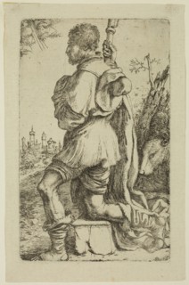 Giuseppe Caletti, Italian, 1600-1660, Saint Roche, between 1600 and 1660, etching printed in black