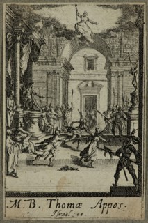 Jacques Callot, French, 1592-1635, Martyre de Saint Thomas, between 1630 and 1635, etching printed