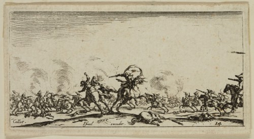 Jacques Callot, French, 1592-1635, Le combat au pistolet, between 1632 and 1634, etching printed in