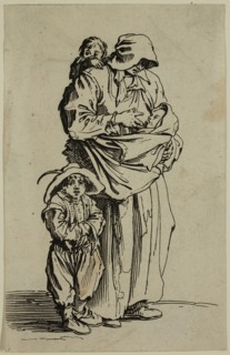 Jacques Callot, French, 1592-1635, La mere et ses trois enfants, early 17th century, etching