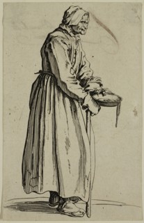 Jacques Callot, French, 1592-1635, La mendiante a la sebille, early 17th century, etching printed