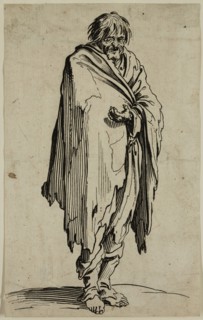 Jacques Callot, French, 1592-1635, Le mendiante a la tete decouverte, early 17th century, etching