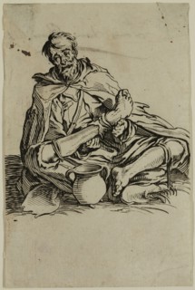 Jacques Callot, French, 1592-1635, Le malingreux, early 17th century, etching printed in black ink