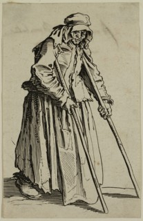 Jacques Callot, French, 1592-1635, La mendiante aux bequilles, early 17th century, etching printed