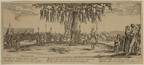 Unknown (French), after Jacques Callot, French, 1592-1635, La pendaison, between late 18th and 19th