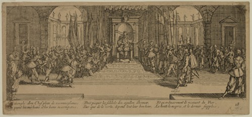 Unknown (French), after Jacques Callot, French, 1592-1635, Distribution des recompenses, between