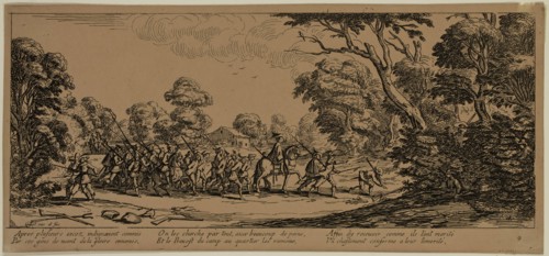 Unknown (French), after Jacques Callot, French, 1592-1635, Decouverte des malfaiteurs, between late