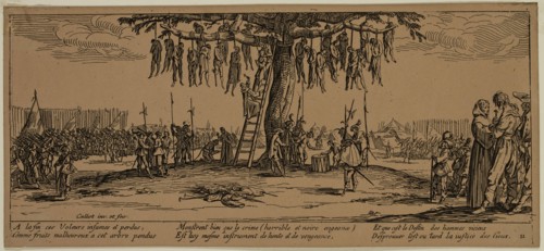 Unknown (French), after Jacques Callot, French, 1592-1635, La pendaison, between late 18th and 19th