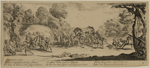 Unknown (French), after Jacques Callot, French, 1592-1635, L'Attaque de la diligence, between late