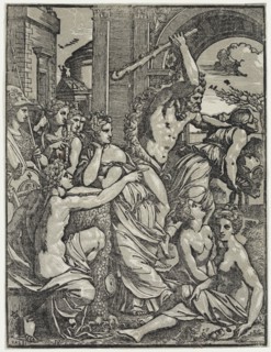 Ugo da Carpi, Italian, 1480-1532, after Baldassare Peruzzi, Italian, 1481-1536, Envy Driven from