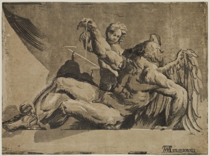 Ugo da Carpi, Italian, 1480-1532, after Il Pordenone, Italian, 1483-1539, Saturn, c. 1604,