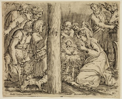 Annibale Carracci, Italian, 1560-1609, Adoration of the Shepherds, ca. 1606, etching and engraving