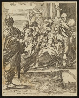 school of Annibale Carracci, Italian, 1560-1609, after Lodovico Carracci, Italian, 1555-1619, Three
