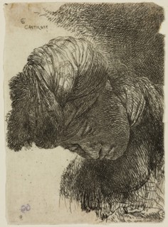 Giovanni Benedetto Castiglione, Italian, 1616 - 1670, Young Man with His Head Lowered, Wearing a