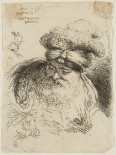 Giovanni Benedetto Castiglione, Italian, 1616 - 1670, Bearded Old Man with Head and Eyes Lowered,