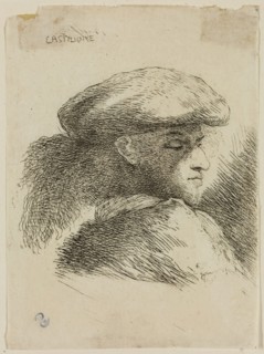 Giovanni Benedetto Castiglione, Italian, 1616 - 1670, Young Man with His Eyes Lowered, Wearing a