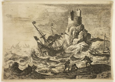 Claude Gellée, French, 1600-1682, The Wreck, between 1635 and 1636, etching ? printed in black ink