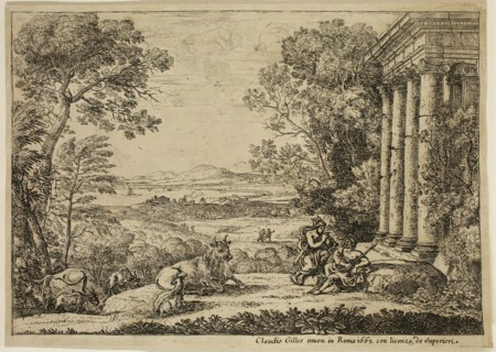 Claude Gellée, French, 1600-1682, Mercury Lulling Argus to Sleep with the Sound of His Pipe, 1662,