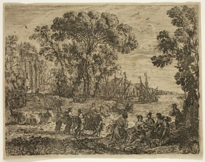 Claude Gellée, French, 1600-1682, The Rape of Europa, 1634, etching printed in black ink on laid