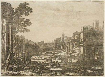 Claude Gellée, French, 1600-1682, Campo Vicino, Rome, 1636, etching printed in black ink on wove