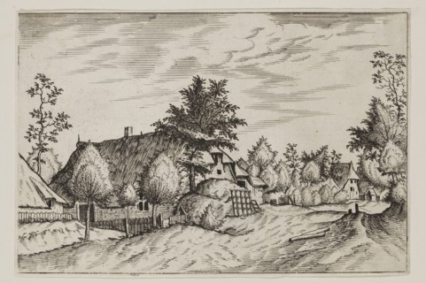 Jan Duetecum, Dutch, Landscape No. 24, ca. 1561, etching and engraving printed in black ink on laid