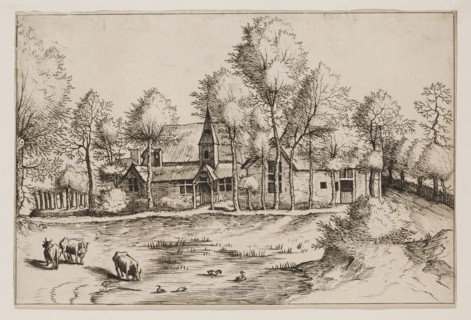 Jan Duetecum, Dutch, Landscape No. 21, ca. 1561, etching printed in black ink on laid paper, Sheet