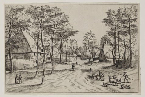 Jan Duetecum, Dutch, Landscape No. 22, ca. 1561, etching printed in black ink on laid paper, Sheet