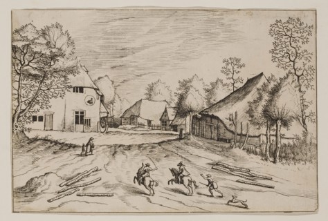Jan Duetecum, Dutch, Landscape No. 27, ca. 1561, etching and engraving printed in black ink on laid