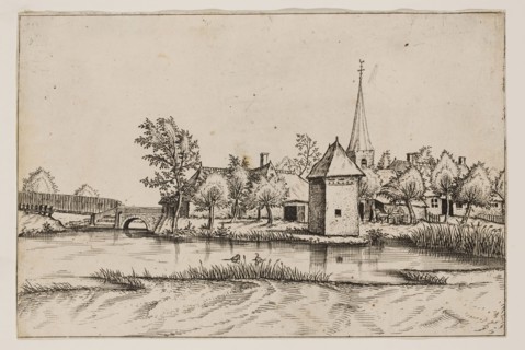Jan Duetecum, Dutch, Landscape No. 14, ca. 1561, etching printed in black ink on laid paper, Sheet