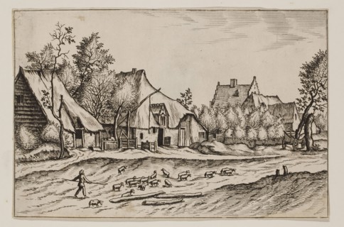 Jan Duetecum, Dutch, Landscape No. 17, ca. 1561, etching and engraving printed in black ink on laid